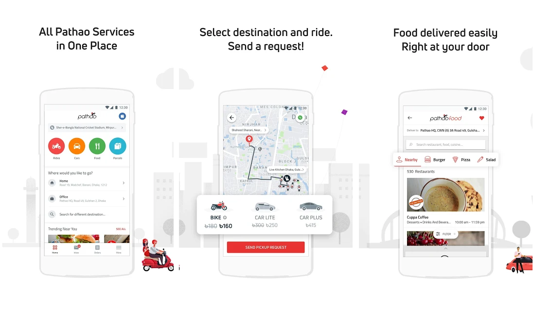 Pathao app screens